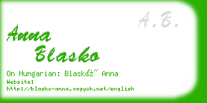 anna blasko business card